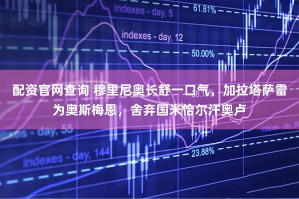 配资官网查询 穆里尼奥长舒一口气，加拉塔萨雷为奥斯梅恩，舍弃国米恰尔汗奥卢